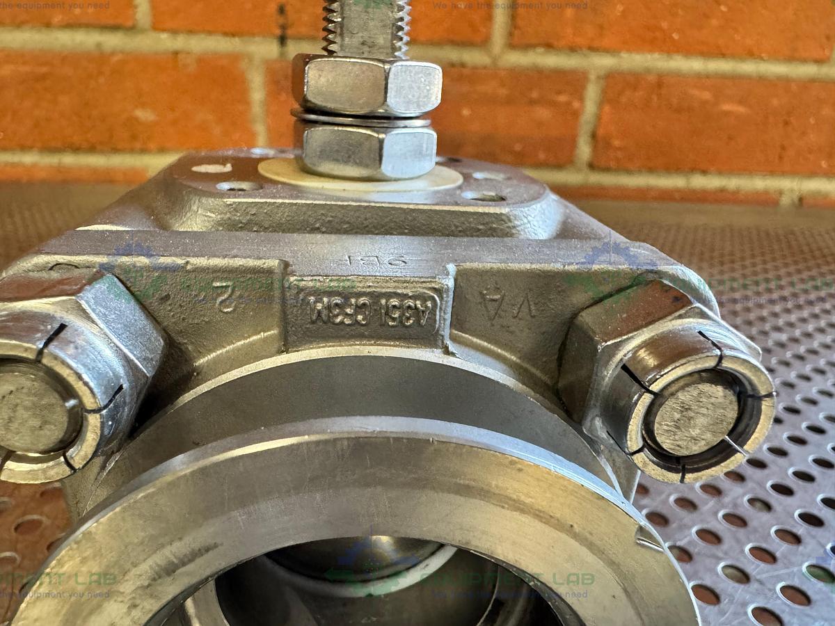 Used A&N Corporation A35I Stainless Steel Ball Valve w/ KF50 Vacuum Fitting
