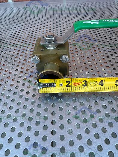 Used A&N Corporation C1100-QF25 Brass Ball Valve 1x10-8 torr w/ 1" Sanitary Fitting