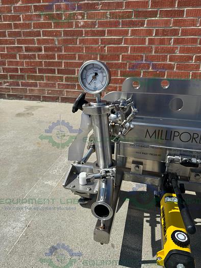 Used Millipore MPODSYS1B CP8PA5001A Filter Press w/ Enerpac P142 Hydraulic Hand Pump