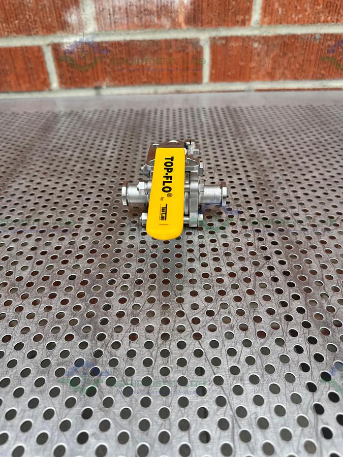 Used Top Line Top-Flo TF4 Ball Valve CF8M 1000 WOG w/ 3/4" Sanitary Fitting