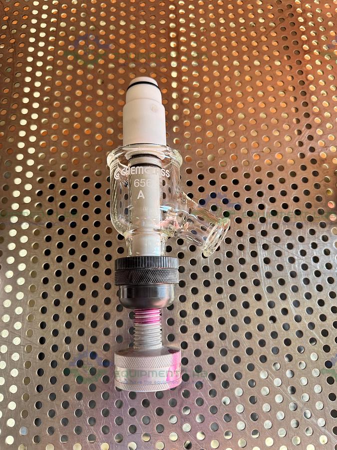 Used Chemglass 656 Zero Dead Space Valve w/ 2.5" OD Fitting