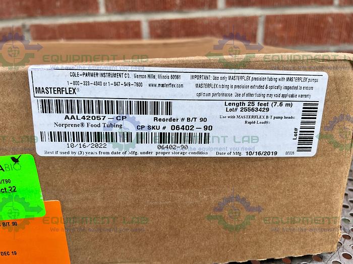 Used Masterflex B/T 90 AAL42057-CP Norprene Food Tubing 25 Ft, 32mm