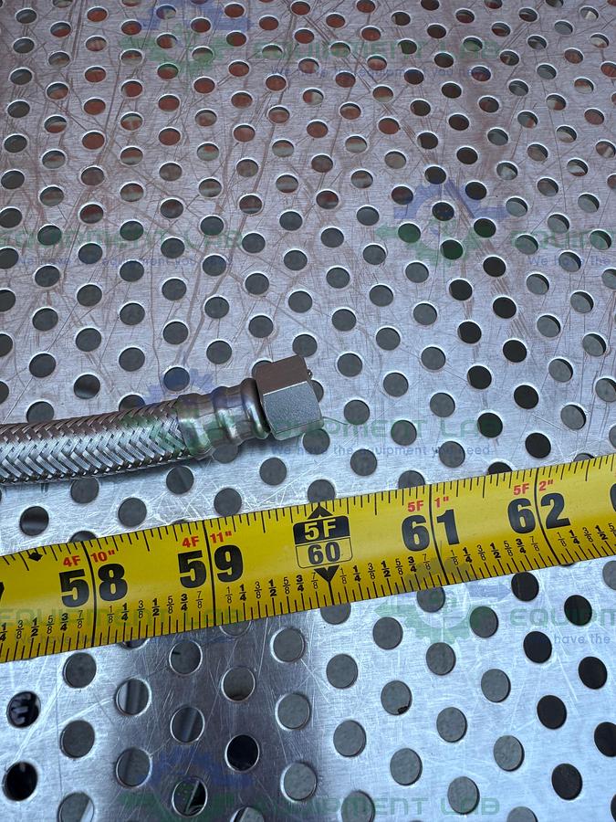 Used Unbranded 60" Stainless Steel Braided Hose w/ 1/2" NPT Fittings