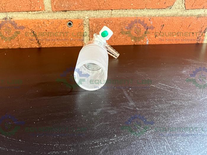 Used Chemglass Flow Control Adapter, 90°, 2mm 29/42 Inner Joint, w/ PTFE StopCock