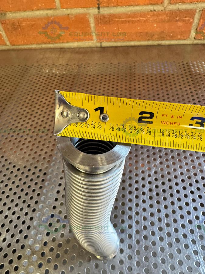 Used Stainless Steel Bellows Flexible Vacuum Hose 10" w/ KF 25 Fitting