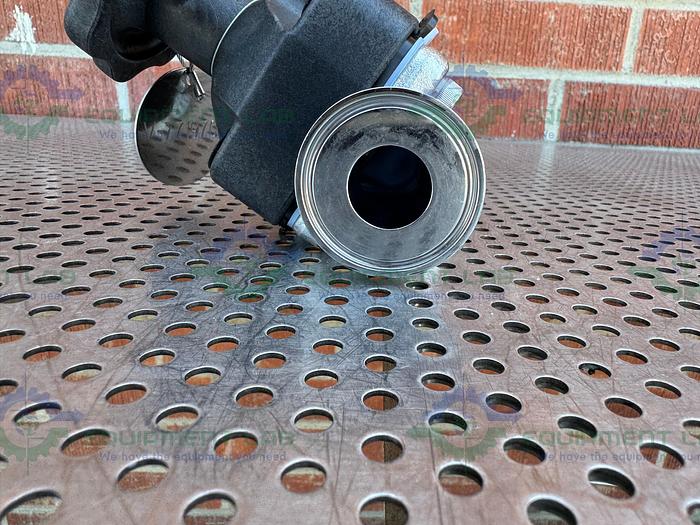 Used ITT Pure Flo Stainless Steel Diaphragm Valve w/  1" Sanitary Fittings