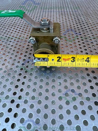 Used A&N Corporation C1100-QF25 Brass Ball Valve 1x10-8 torr w/ 1" Sanitary Fitting