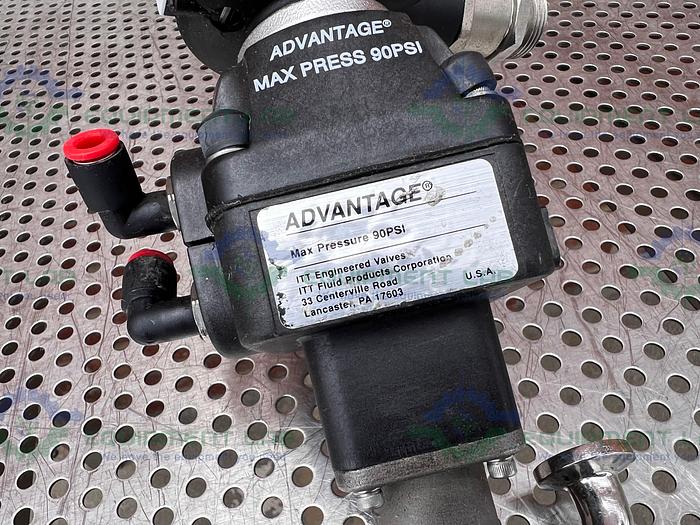 Used 2 ITT Advantage  3 Way Stainless Steel Diaphragm Valves w/ Valve Positioner