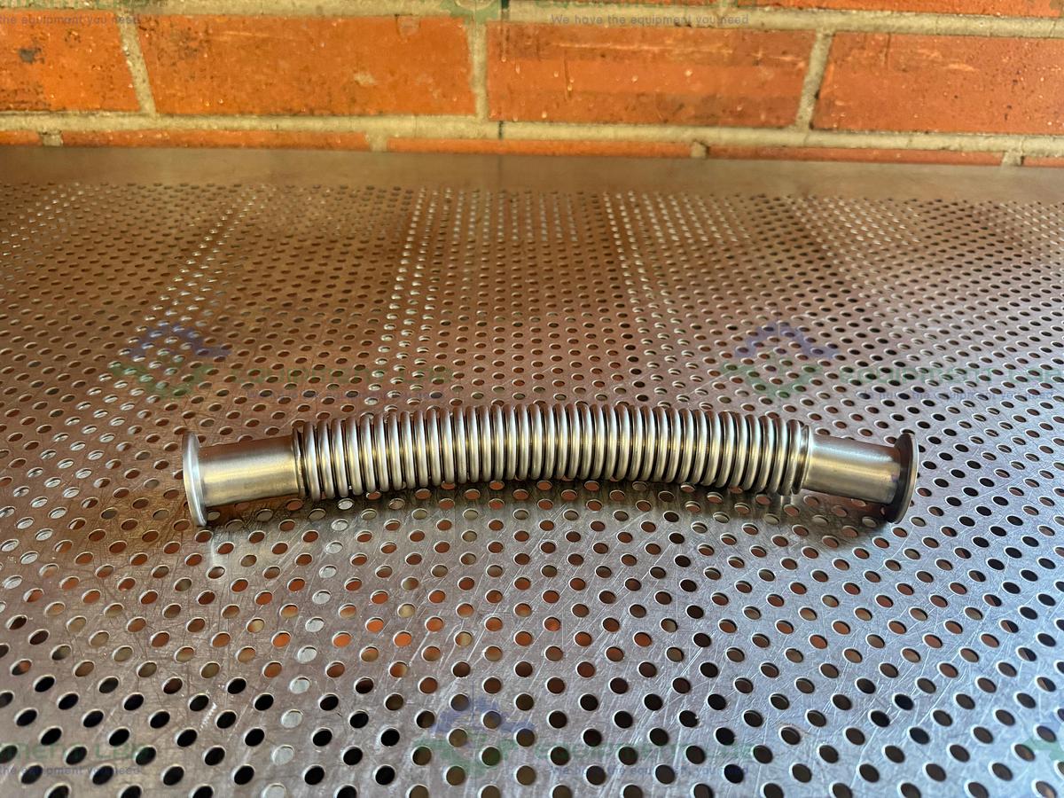 Used Stainless Steel Bellows Flexible Vacuum Hose 12" w/ KF 25 Fitting