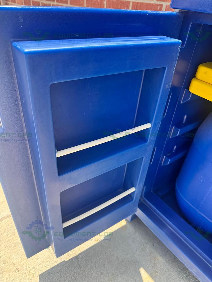 Used Eagle CRA-P22 Poly Acid & Corrosive Safety Cabinet 22 Gallon with Shelves, Buckets