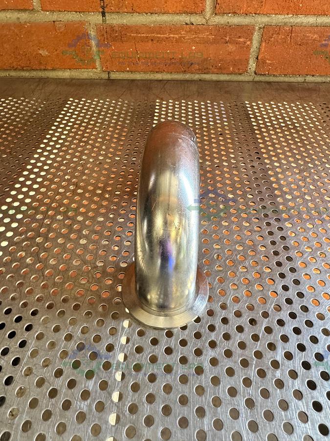 Used Stainless Steel 180 Degree U Bend Vacuum Tube Elbow w/ KF50 Fitting