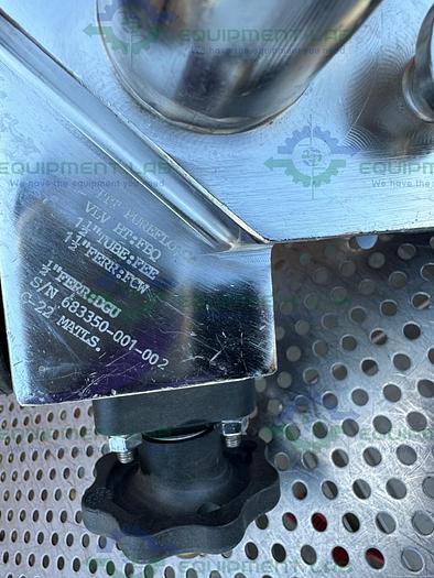 Used 4 ITT Pure-Flo Stainless Steel Diaphragm Valves w/ 1.5" to 1/2" Sanitary Fitting