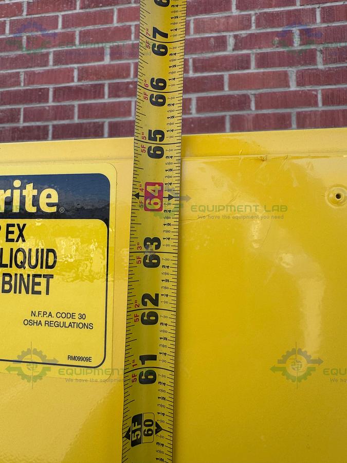 Used JustRite 45 Gallon Flammable Liquid Storage Cabinet w/ Soft Close Doors, Key