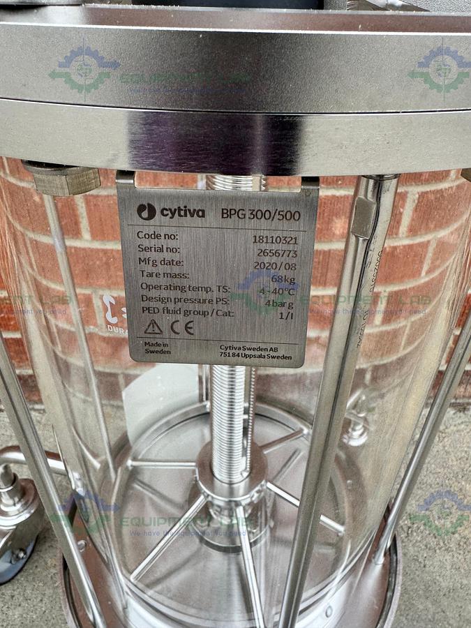 Used Cytiva / GE / Pharmacia BPG 300 / 500 Chromatography Column 34 L