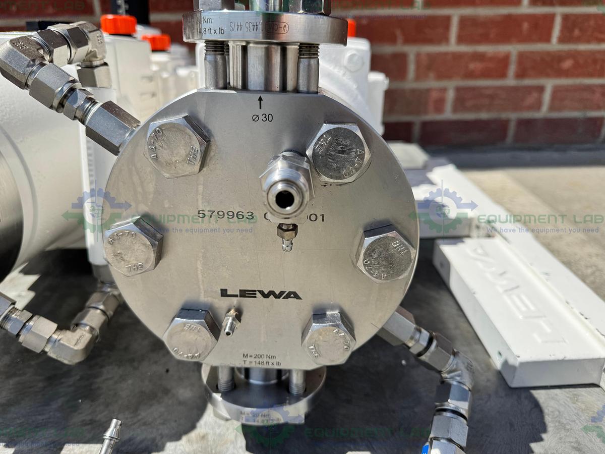 Used Lewa LDD2 Duplex Hydraulic Diaphragm Metering Pump w/ Baldor 5 HP Motor