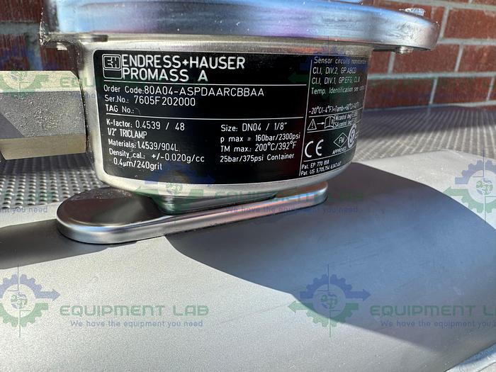 Used Endress + Hauser Promass 80 Mass FlowMeter w/ Promass A 1/2" Sanitary Fitting
