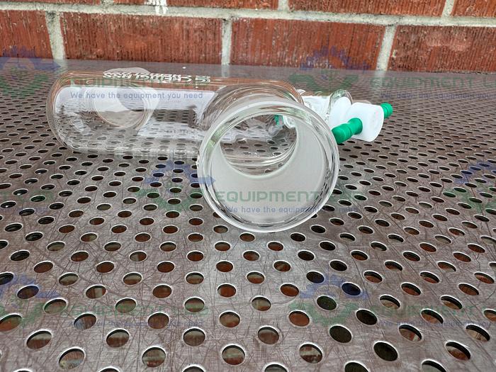 Used Chemglass Distilling Adapter 45/50 Joint w/ 10mm PTFE Stopcock, 3/4" Swagelock