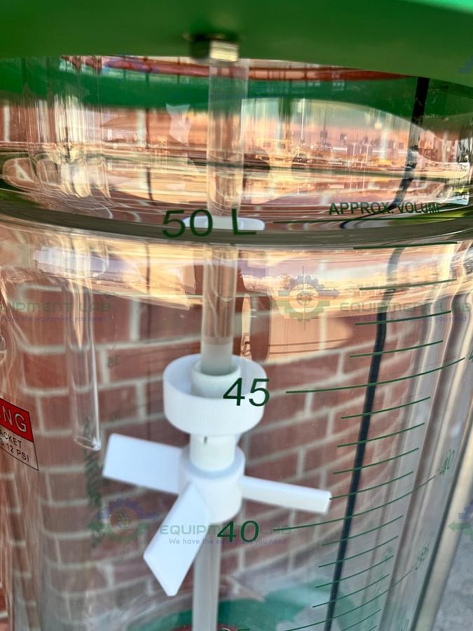 Chemglass 50 Liter Jacketed Glass Reactor w/ Zero Dead Space Drain Valve MFG 20