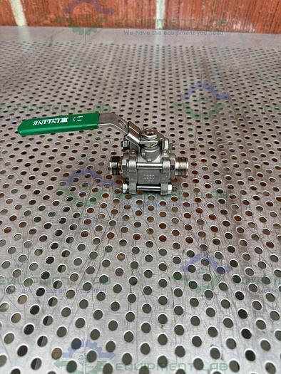 Used Inline Industries Stainless Steel Ball Valve w/ 1/2" Sanitary Fitting