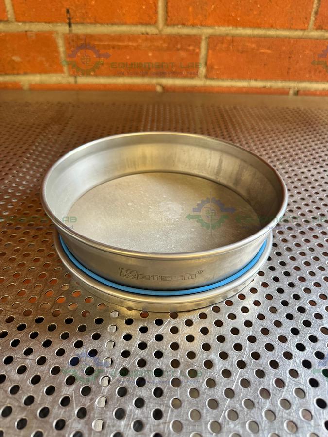 Used Retsch Sieve Frame and Screen, 8" Diameter x 2" Deep, 75 um Mesh Size