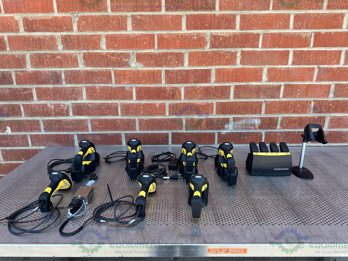 Used Lot of  7 Datalogic PowerScan PM9500 and 9530 Wireless  Barcode Scanner Reader