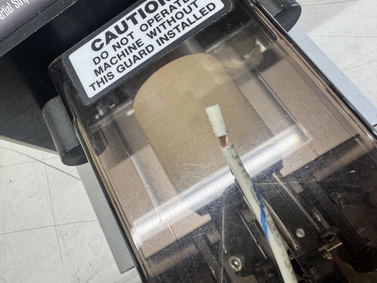 Used Schleuniger MP257 Programmable Coaxial Cable Stripping Machine