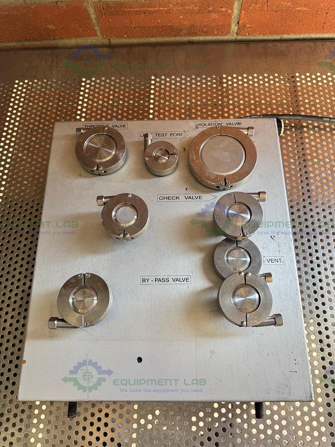 Used Custom Built Vacuum Gas Handling Manifold w/ Leak Test Port