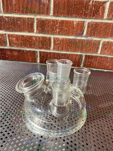 Used Chemglass  CG-1946-50 Reaction Vessel 5 Neck Lid 200MM, 45/50 Joints w/ Adapter