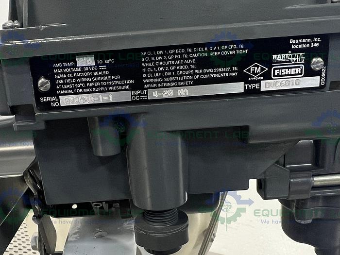 Used Fisher Controls 32 Pneumatic Sanitary Control Valve w/ Fisher Valve Positioner