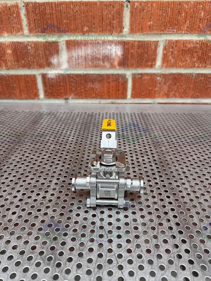 Used Top Line Top-Flo TF4 Ball Valve CF8M 1000 WOG w/ 3/4" Sanitary Fitting