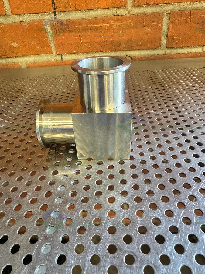Used 3 Way Stainless Steel Vacuum Fitting w/ KF 40 Fitting