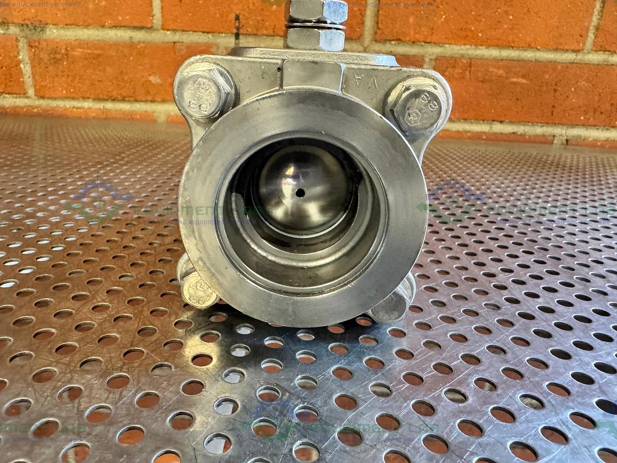 Used A&N Corporation A35I Stainless Steel Ball Valve w/ KF50 Vacuum Fitting