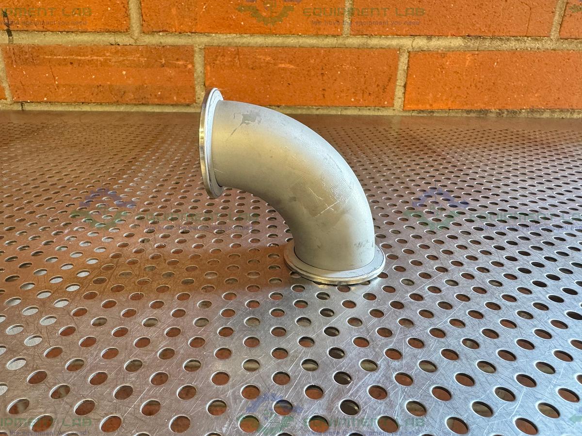 Used Stainless Steel 90 Degree KF 50 Elbow Nipple Vacuum Fitting