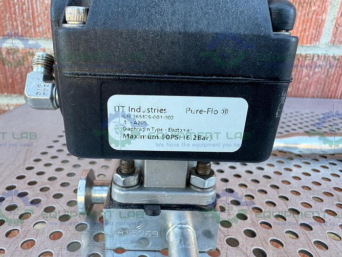 Used ITT Pure Flo .5-316L- RA20MAX 5 Way Diaphragm Valve w/ 1/2" Sanitary Fitting