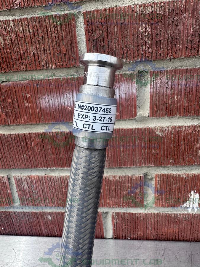 Used Sani-Tech West 72" Stainless Steel Flexible Braided Hose 1/2" Sanitary Fitting