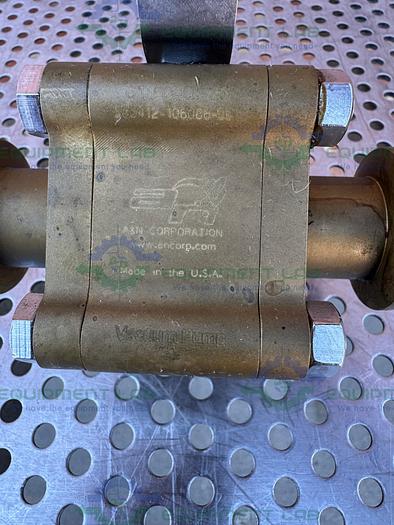 Used A&N Corporation C1100-QF25 Brass Ball Valve 1x10-8 torr w/ 1" Sanitary Fitting