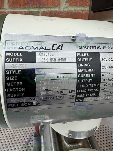 Used Yokogawa Admag CA CA204SG Magnetic Flowmeter w/ Stand, Controller