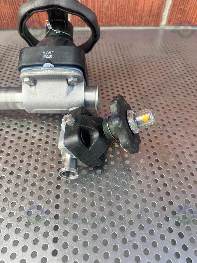 Used 2- ITT Pure Flo RA0.5MAX Diaphragm Valve w/ 1" to 1/2" Sanitary Fitting