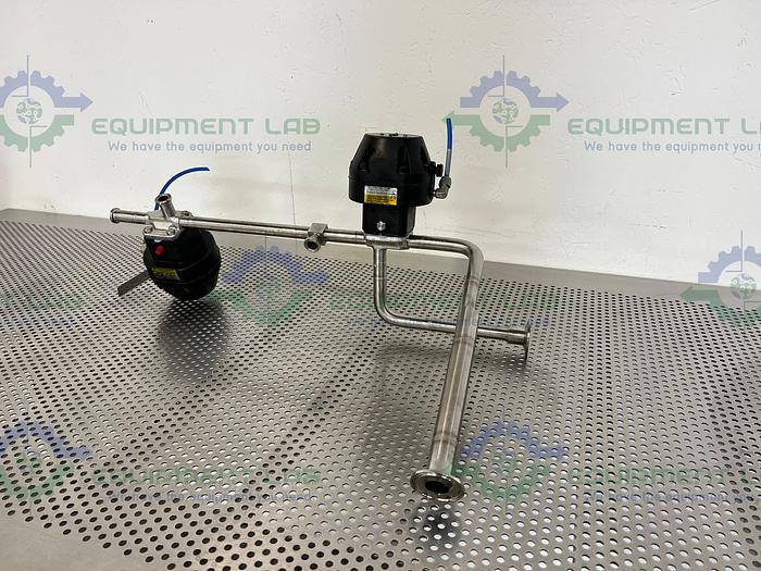 Used 2 ITT Pure-Flo A208 Diaphragm Valves 90PSI w/ 3/4" and 1" Sanitary Fittings