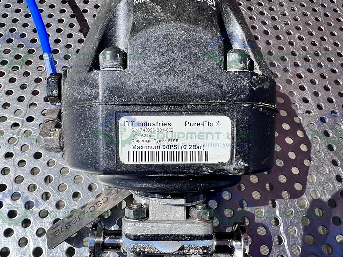 Used ITT Pure-Flo  A208 Diaphragm Valves 90PSI w/  1/2"  Sanitary Fitting