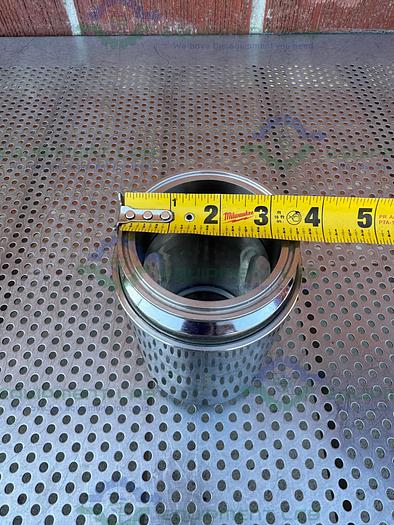 Used Sanitary Process Stainless Steel In Line Sight Glass w/ 3" Sanitary Fitting