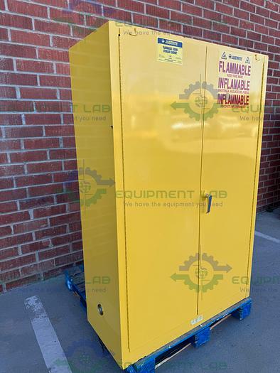 Used JustRite 45 Gallon Flammable Liquid Storage Cabinet w/ Soft Close Doors, Key