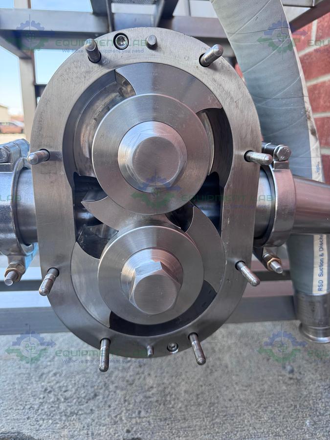 Used SPX Waukesha Cherry-Burrell 130 U2 Rotary Lobe Pump MFG 2016, 3"  w/ 10 HP Motor