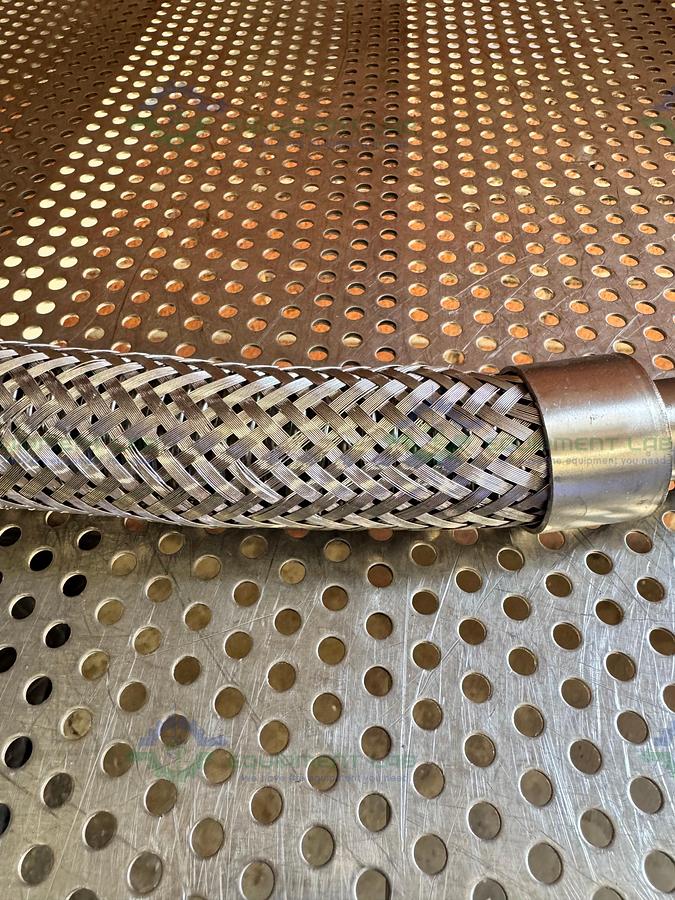 Used Stainless Steel Braided Flexible Vacuum Hose 17" w/ KF 25 Fitting