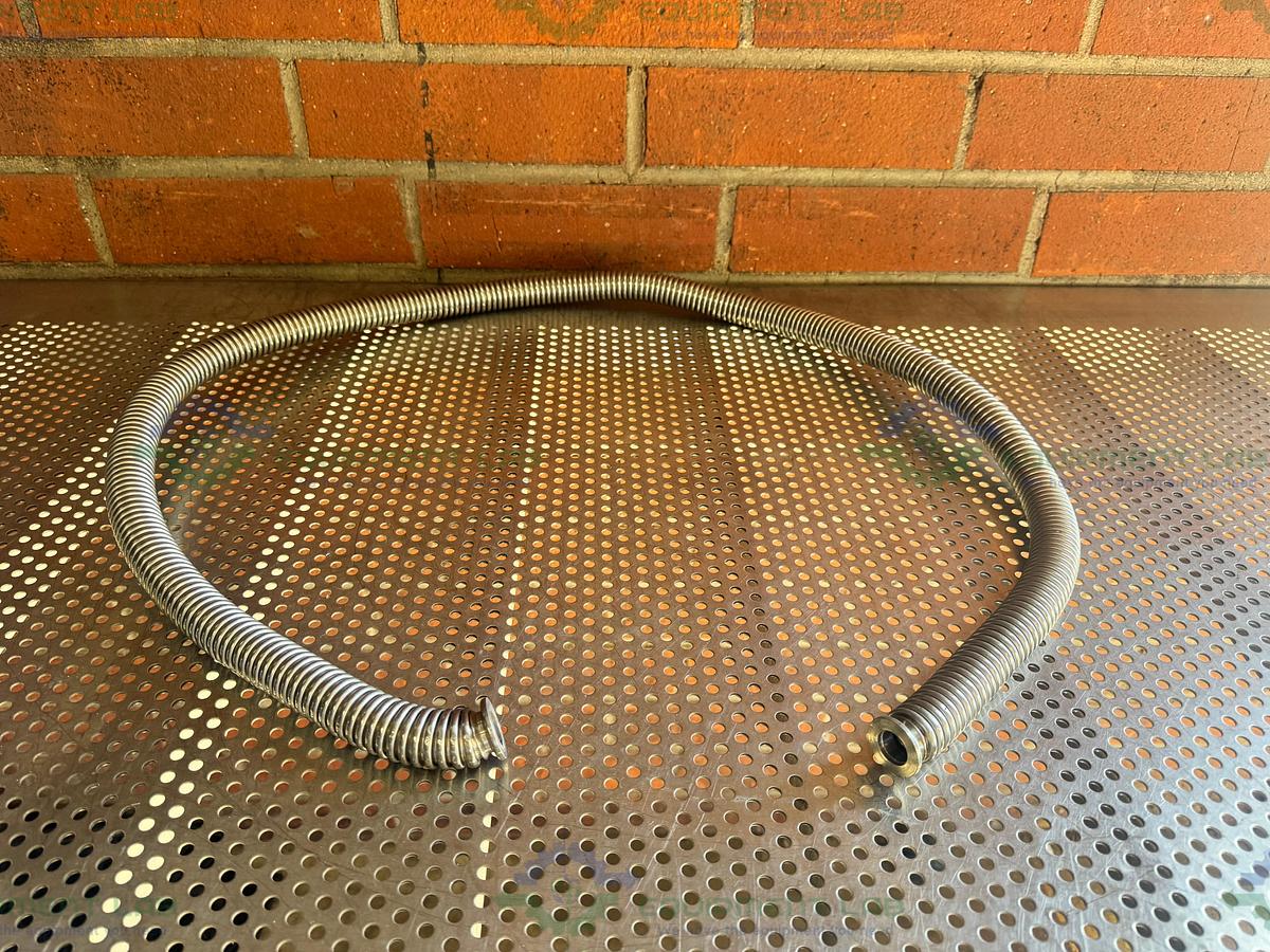 Used Stainless Steel Bellows Flexible Vacuum Hose 64" w/ KF 16/10 Fitting