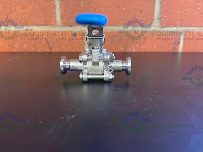 Used Hinline Stainless Steel Ball Valve w/ 3/4" Sanitary Fitting