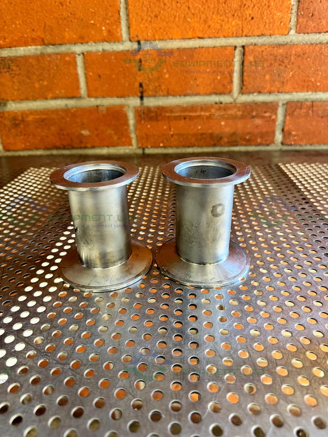 Used Stainless Steel KF 50 to 3.5" OD Sanitary Fitting Nipple Vacuum Fitting