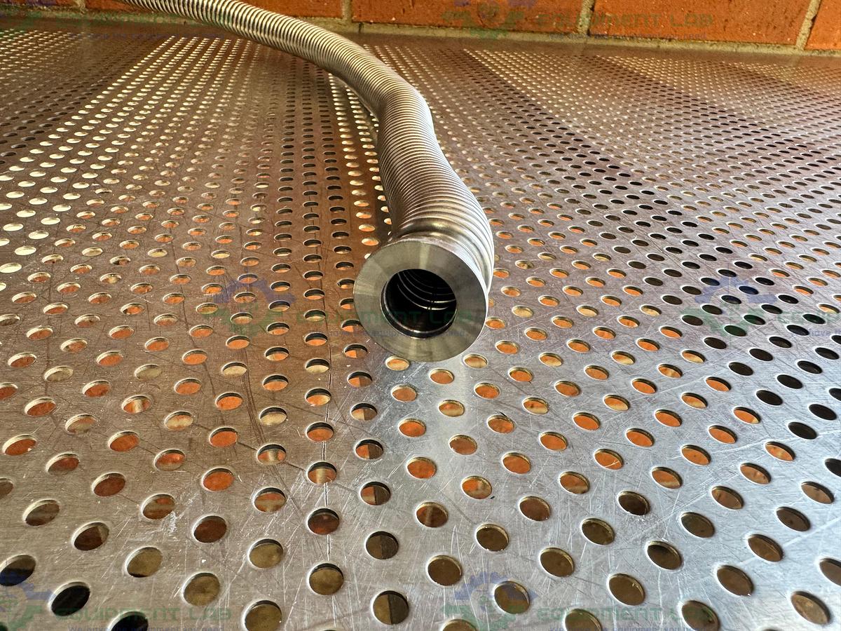 Used Stainless Steel Bellows Flexible Vacuum Hose 36" w/ KF 16 Fitting