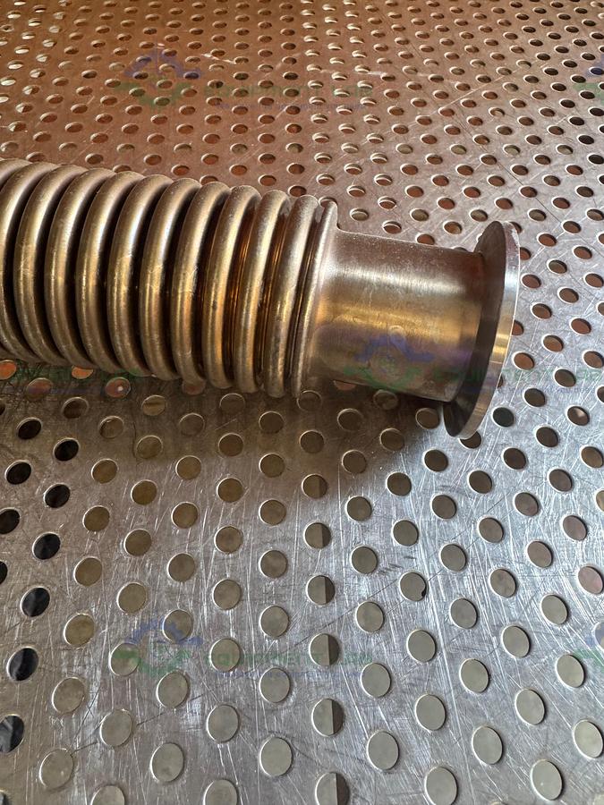 Used Stainless Steel Bellows Flexible Vacuum Hose 20" w/ KF 40 Fitting