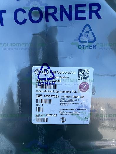 Pall Corporation  6415-0454E Recirculation Loop Manifold 10 L